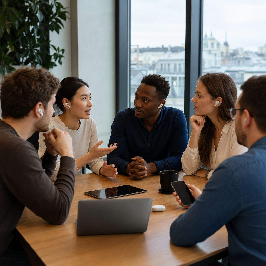 Translator earbuds vs app: Which works for group calls?